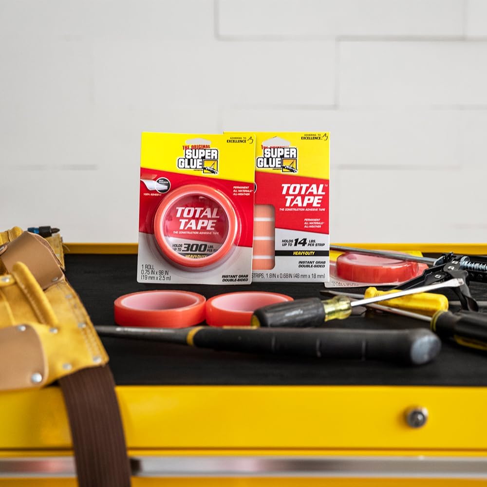 Super Glue, Total Tape Roll, Strong Indoor & Outdoor Construction Adhesive, Holds 300 lbs. per Roll, Permanent