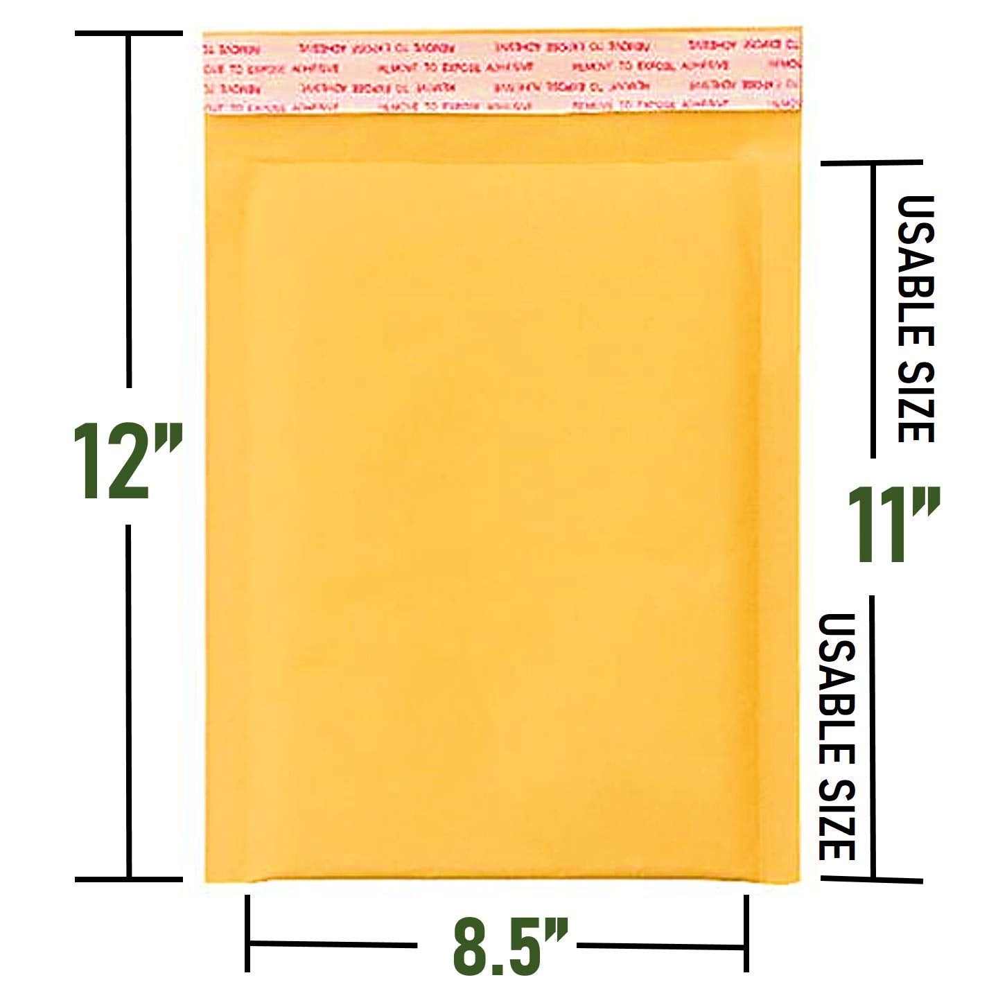 Kraft Bubble Mailers, Self-Seal, Waterproof & Cushioned Padded Envelopes for Shipping, 8.5 x 12 in (10 Pack, Gold)