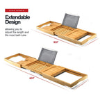 Luxury Premium Bathtub Tray Caddy - Foldable, Expandable, Fits Most Tubs