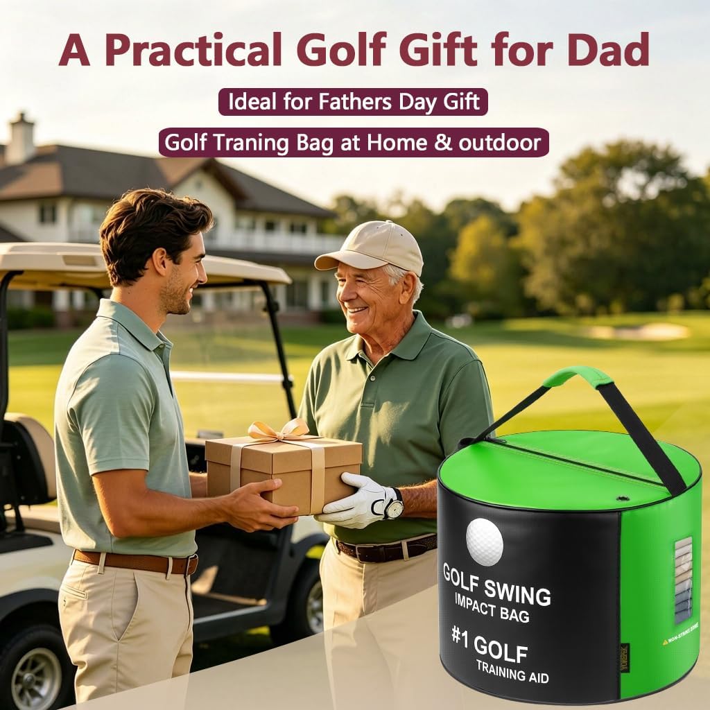 Golf Impact Bag for Swing Training, Golf Training Aids for Men | Golf Practice Equipment with Large Printed Target