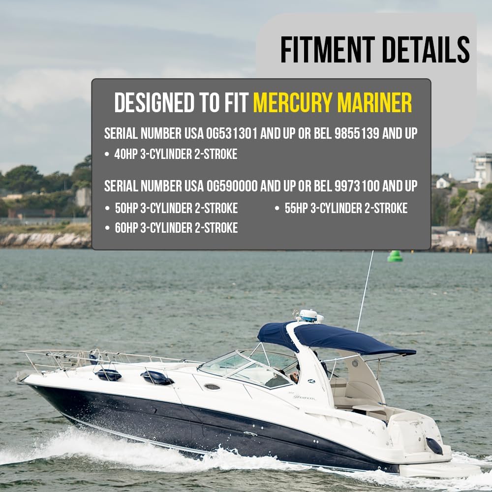 Outboard Thermostat & Housing Kit compatible with Mercury Mariner 40 50 55 60 hp 2-Stroke replaces 850055A2