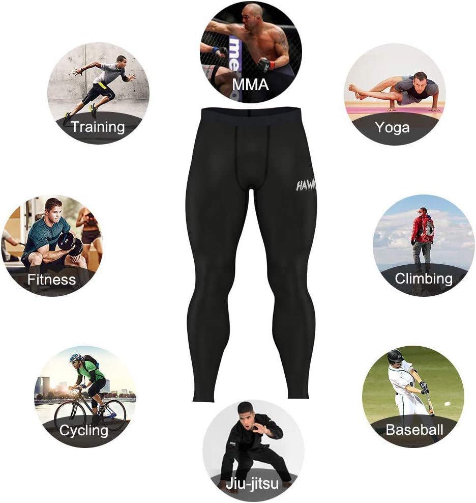 Mens Compression Pants Base Layer Running Workout Muay Thai Jiu Jitsu MMA BJJ Spats Leggings Tights for Men