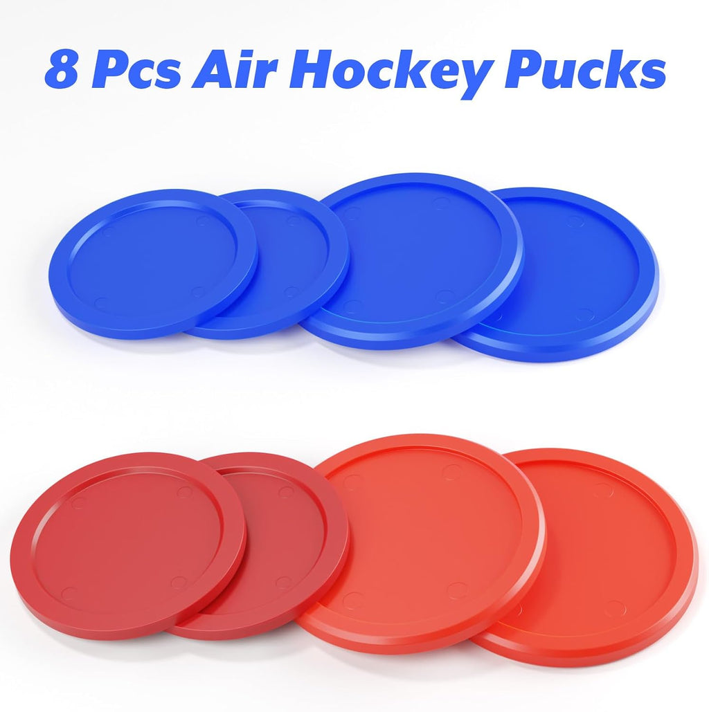 8 Pcs Air Hockey Pucks Compatible with Standard Pushers and Goal, Replacement Air Hockey Accessories for Game Room