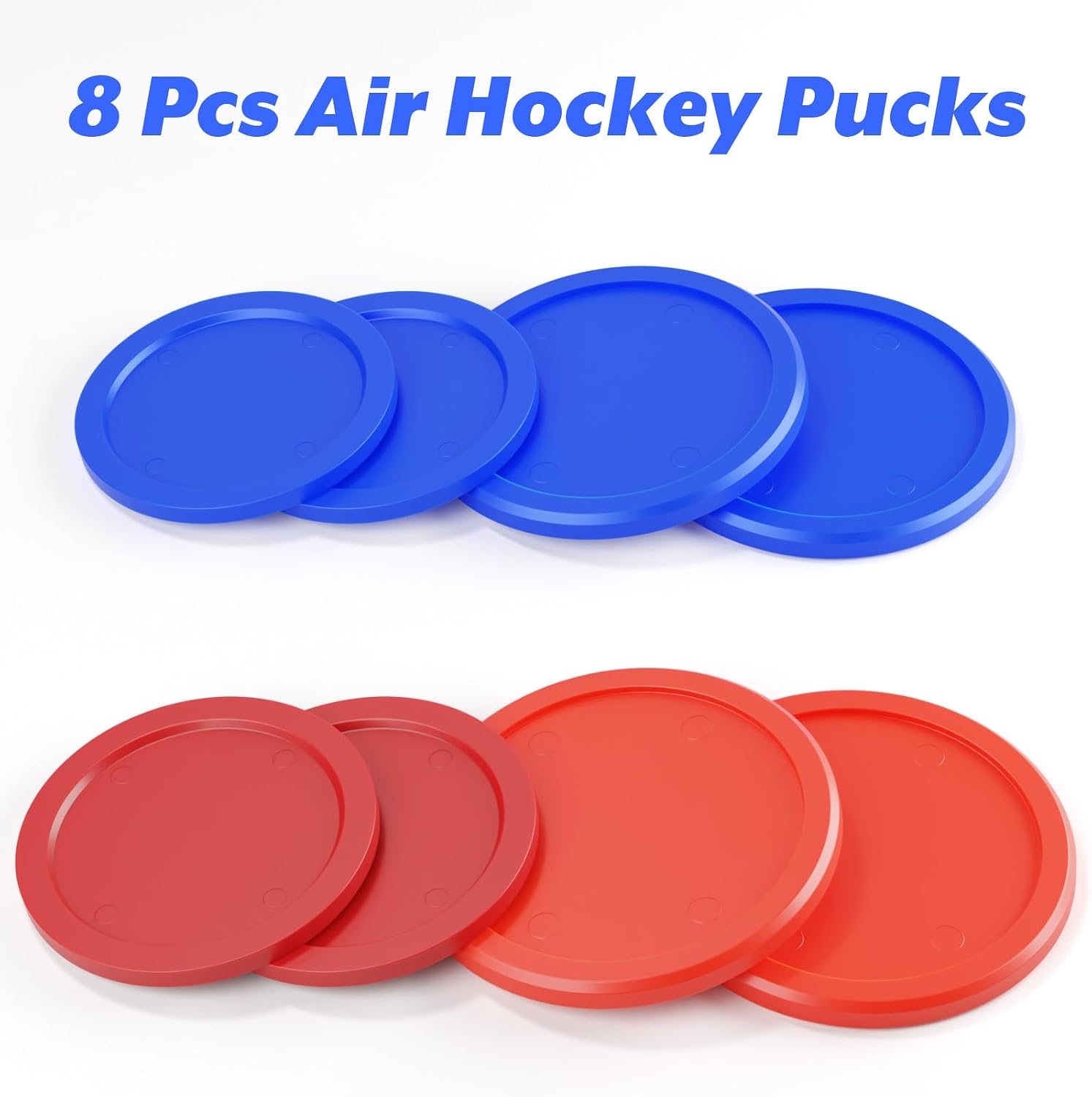 8 Pcs Air Hockey Pucks Compatible with Standard Pushers and Goal, Replacement Air Hockey Accessories for Game Room