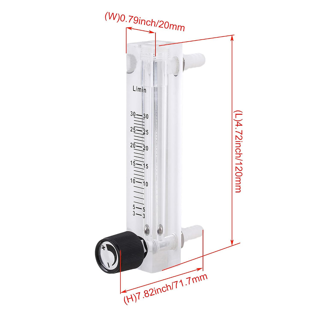 Oxygen Rotameter | Flow Range: 3-30 LPM | with Flow-Control Knob