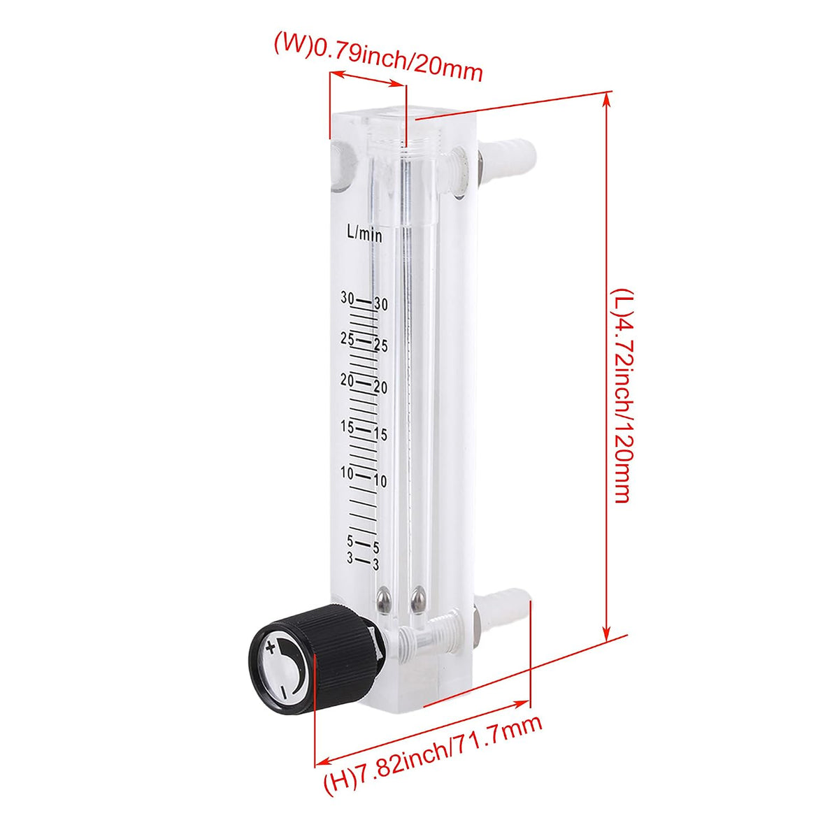 Oxygen Rotameter | Flow Range: 3-30 LPM | with Flow-Control Knob