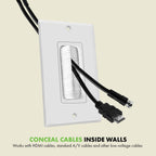 TOPGREENER 1-Gang Bristled Brush Pass-Through Wall Plate, 6-Pack