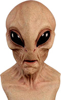 Realistic Area 51 Alien Full Head Latex Mask, Scary Creepy Prop for Adults Halloween Cosplay Costume Party 2026