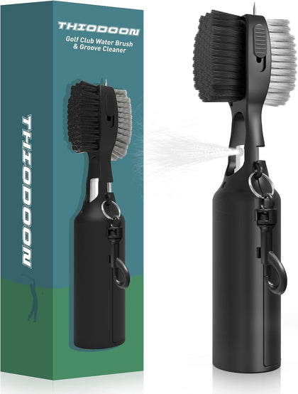 2 Pack Golf Club Brushes and Groove Cleaner 2 ft Retractable Zipline Carabiner Golf Brush Head with Retractable Spike