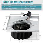 684-D/2684F-A Replacement Fan Motor for NuTone Broan 676-D/2676F-A, 676, 684NT-A, 683-C, DX90, 80RDF, 80RDB, NT080C Bathroom Exhaust Fan Model, S97015159, 97015159 Blower Motor & Blower Wheel
