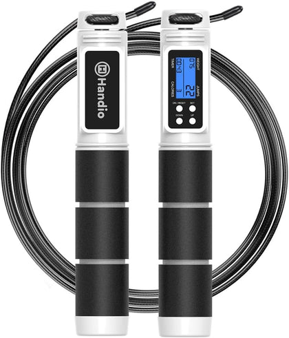 Jump Rope, H Handio Jump Rope with Counter, Workout Jumping Rope with Steel Ball Bearings, Adjustable Length Speed