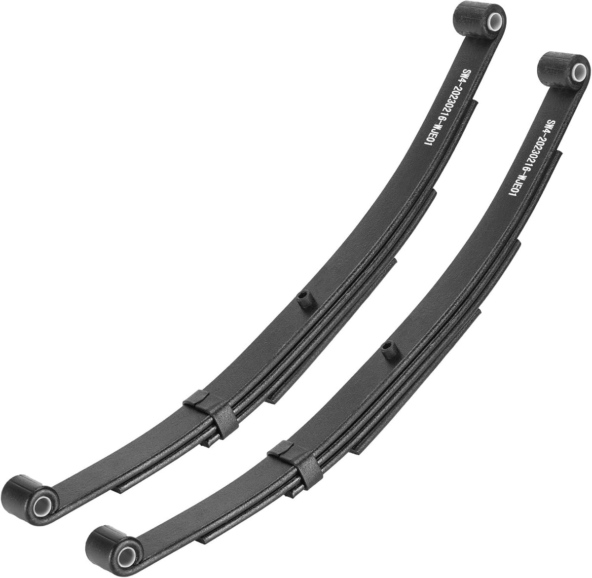 Trailer Leaf Spring, 4 Leaf 2500lb Double Eye Leaf Springs for 5000lb Trailer Axle, 25-1/4"L, 1.75" Width, 3” Free