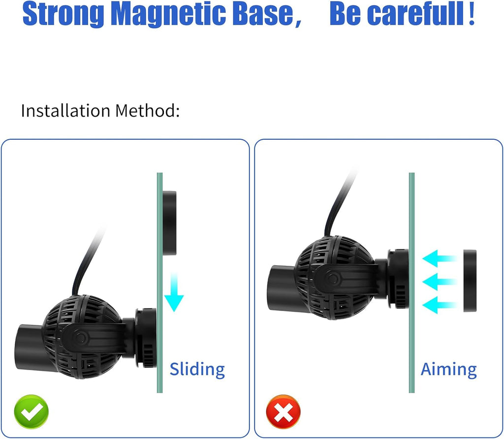 Aquarium Wavemaker Circulation Pump, 1600GPH Fish Tank Powerhead, Submersible Water Pump, Magnetic Base
