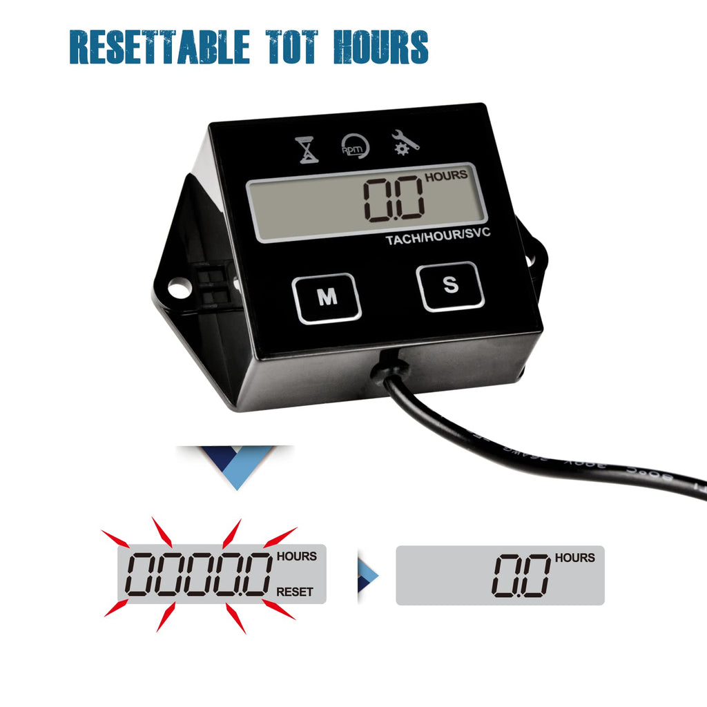 2 Pieces Runleader Digital Timer Tachometer Maintenance Reminder