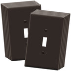 ENERLITES 10 Pack Oversized Toggle Light Switch Cover, Jumbo Plate, Brown