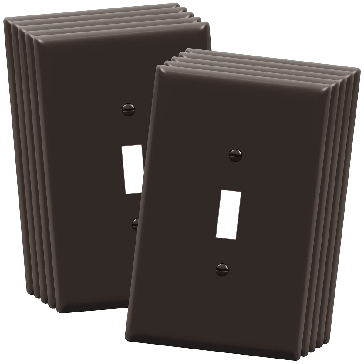 ENERLITES 10 Pack Oversized Toggle Light Switch Cover, Jumbo Plate, Brown