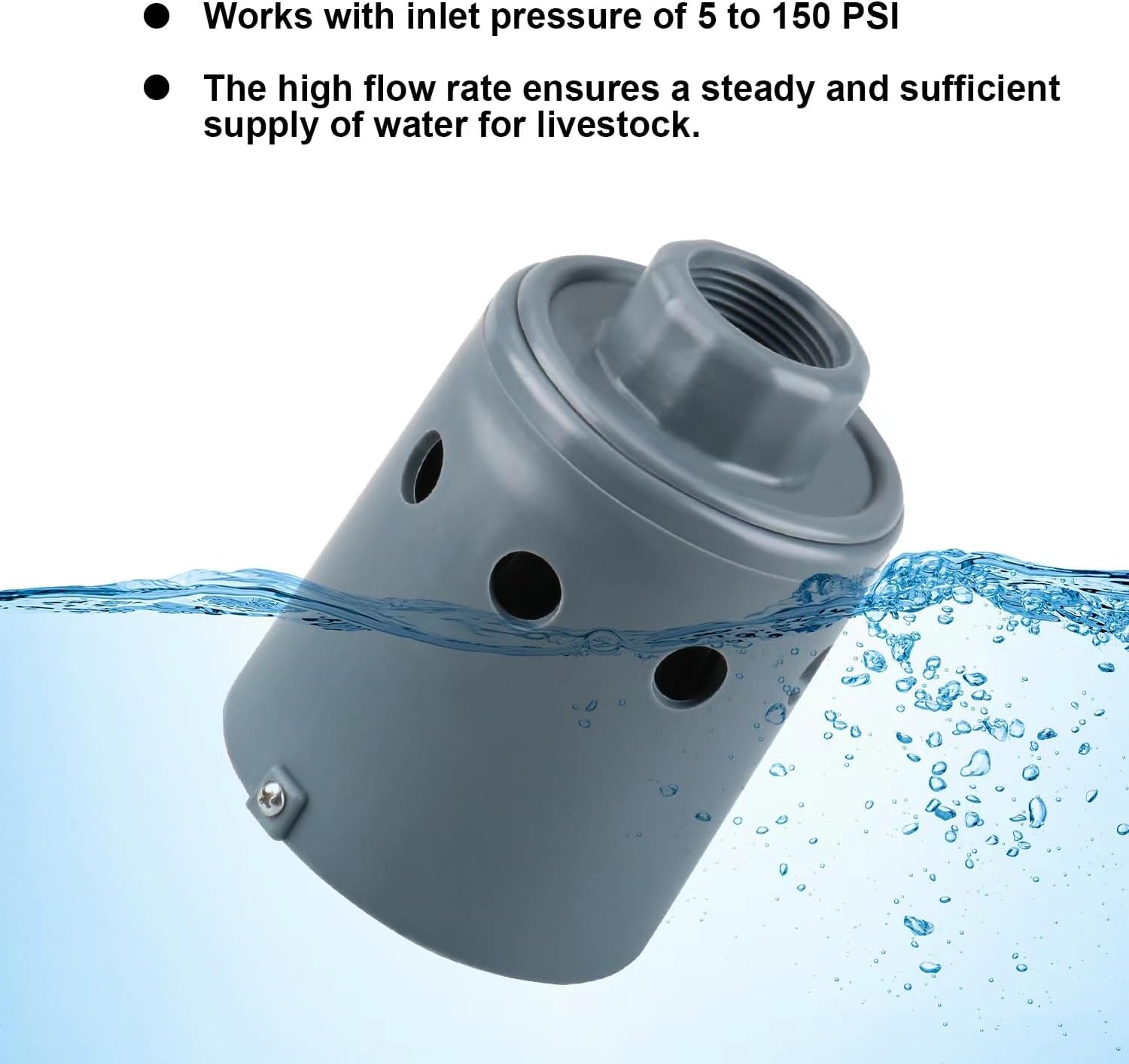 1-Inch Stock Tank Float Valve, Automatic Water Level Control | Replace OME 718H Water Trough Float Valve, Cattle