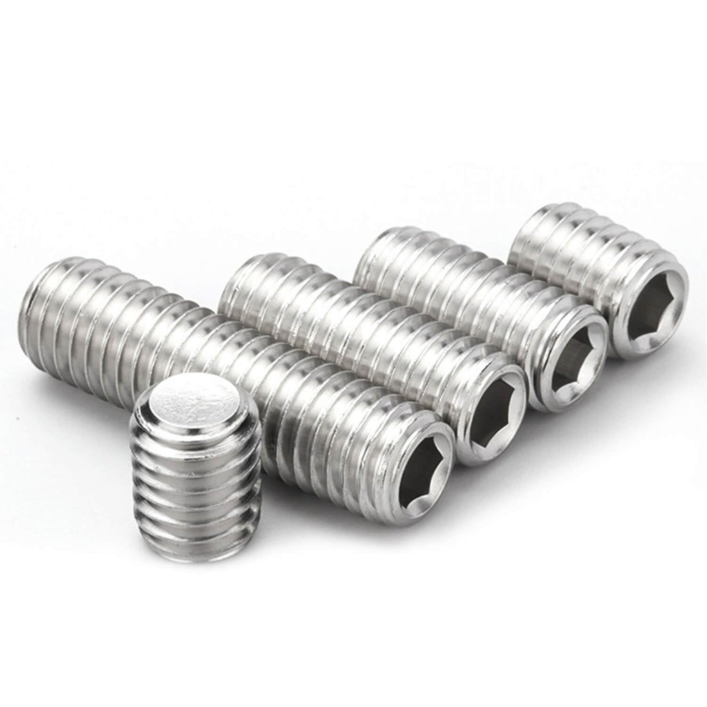3/8-16 x 3/4'' (10 Pack) Set Screws, 304 Stainless Steel 18-8, Internal Hex Head Allen Drive Cup Point Screws (with Hex Key Wrench)