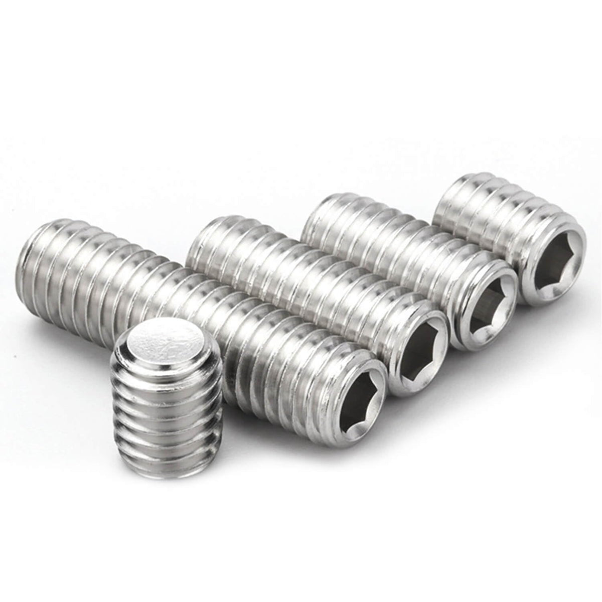 3/8-16 x 3/4'' (10 Pack) Set Screws, 304 Stainless Steel 18-8, Internal Hex Head Allen Drive Cup Point Screws (with Hex Key Wrench)