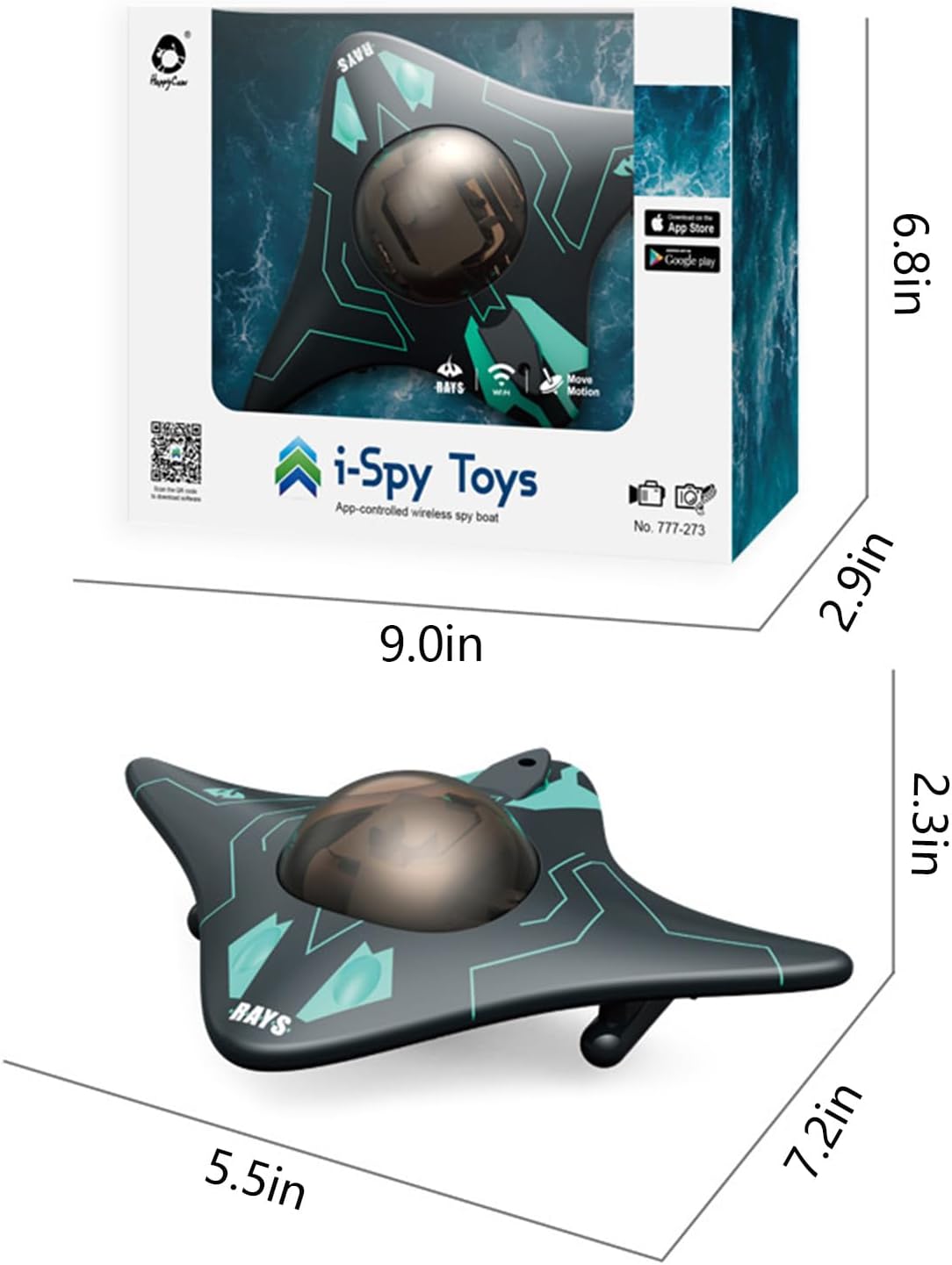 RC Boat Waterproof Mini Equipped with WiFi Camera for Real-time Shooting in Pools and Lakes, Great Birthday Gift for