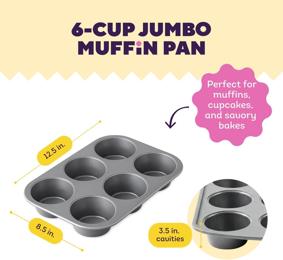 Everyday Non-Stick Jumbo Muffin Pan, Made Without PFAS, 6-Cup