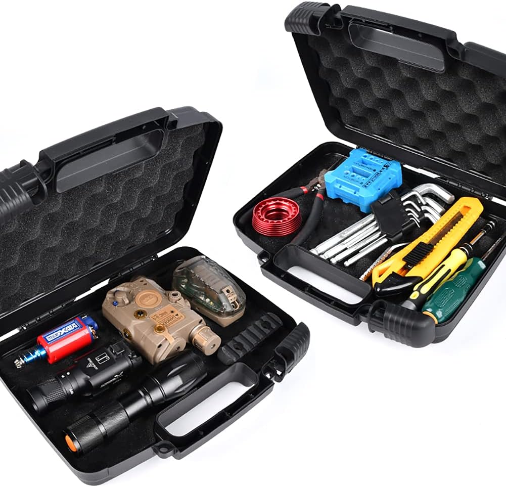 Small Hard Case with Foam, 14" Lightweight Pluck Foam Padded Protection Carrying/Storage Case - Customizable Interior