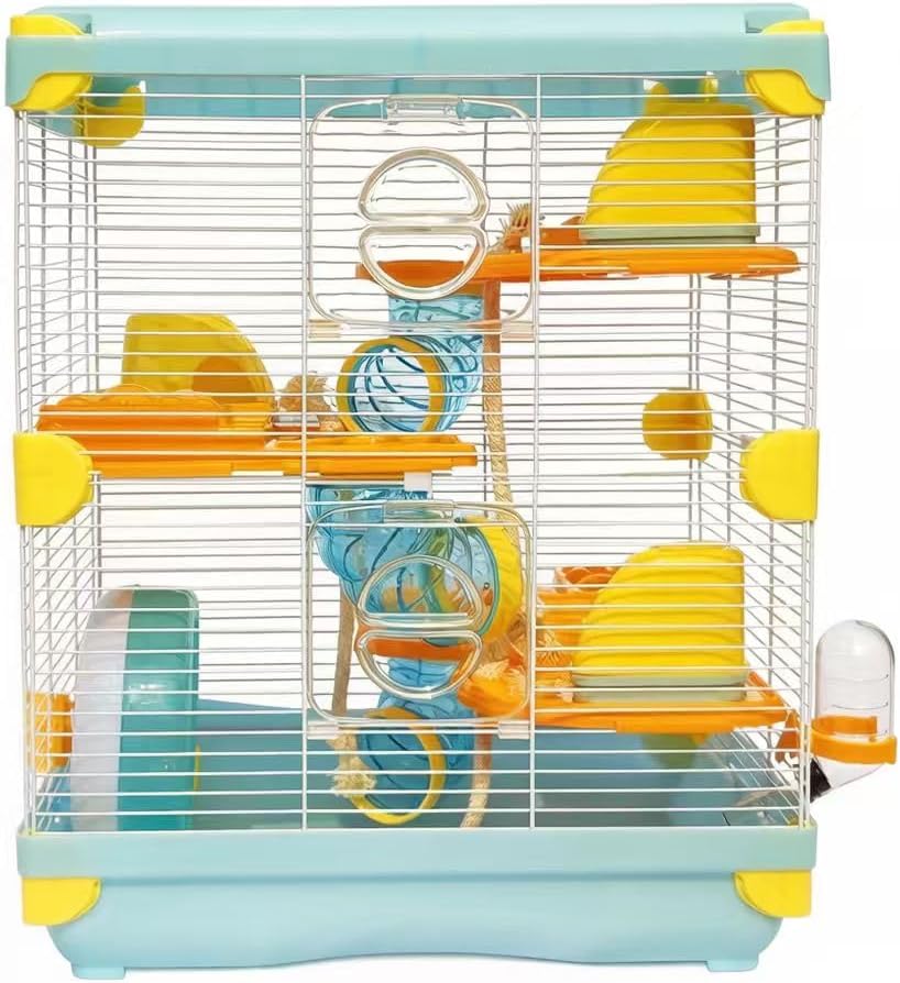 PETZHUBO Hamster Cage Small Animal Cage 3 Layers Cage Size：14.17"(W) X10.63(L) X16.73 (H) Suitable for Hamsters up to