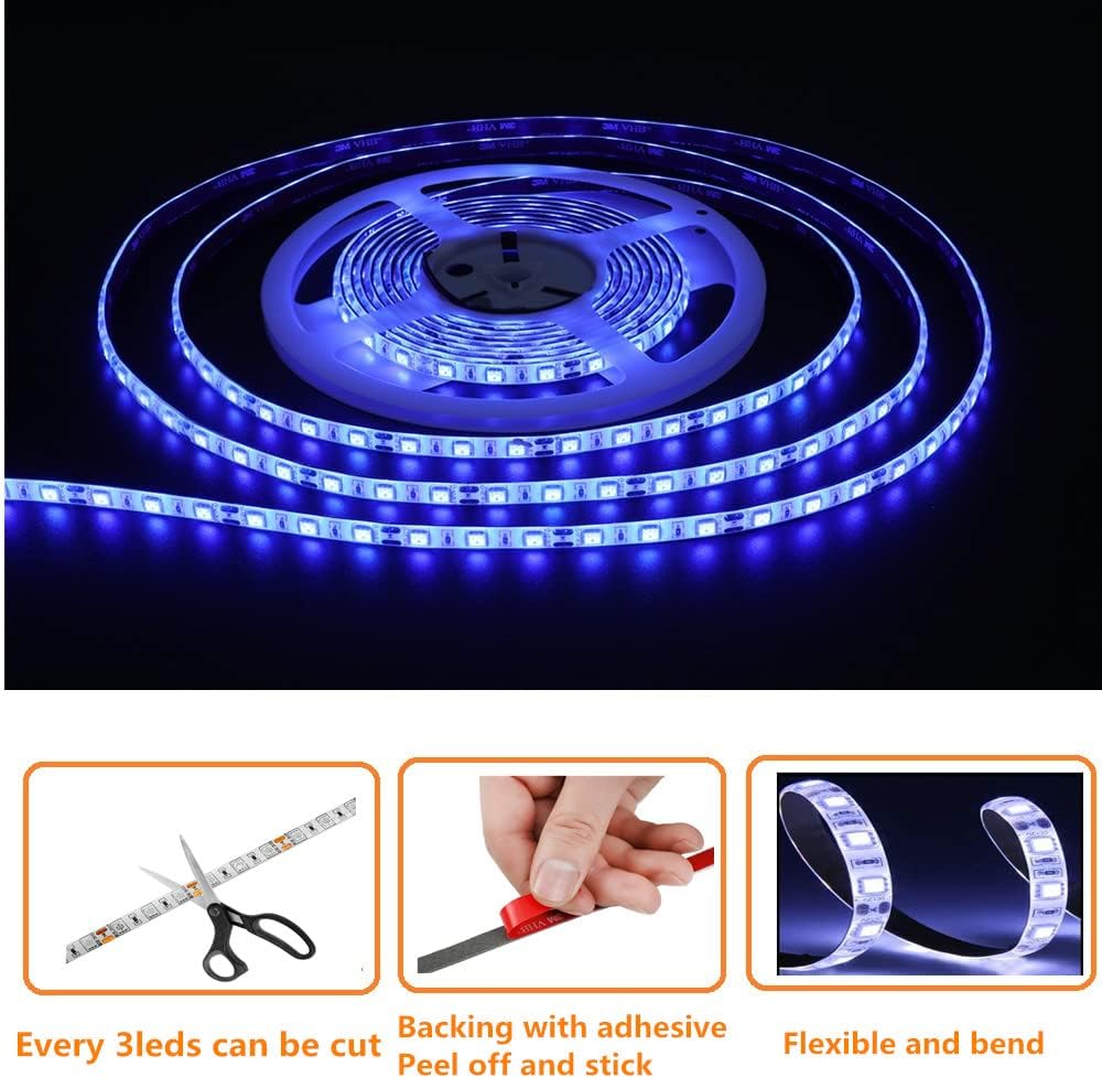 LED Boat Strip Lights, 32.8FT Blue Marine Pontoon Led Lights, Waterproof