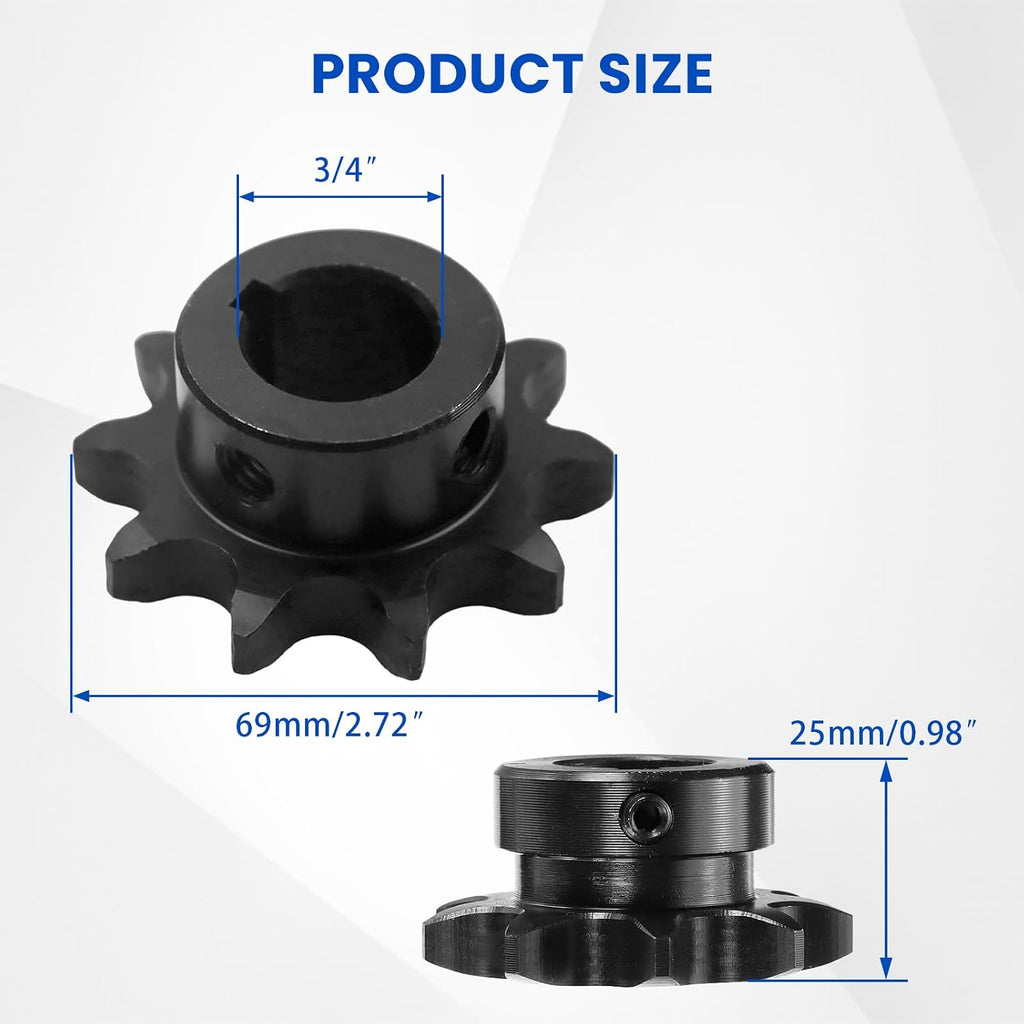 #50 Roller Chain Sprocket Type B 3/4 inch Bore 10 Tooth 50BS10