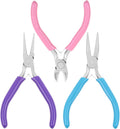 3pcs Jewelry Making Plier Tools with Needle/Chain/Round Nose Pliers and Wire Cutter for Jewelry Repair, Wire