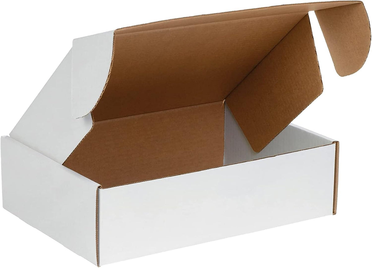 14" Deluxe Shipping Boxes 14"L x 10"W x 4"H, 50-Pack - White Box Mailers for Packaging, Storage, Gifts or Bulk