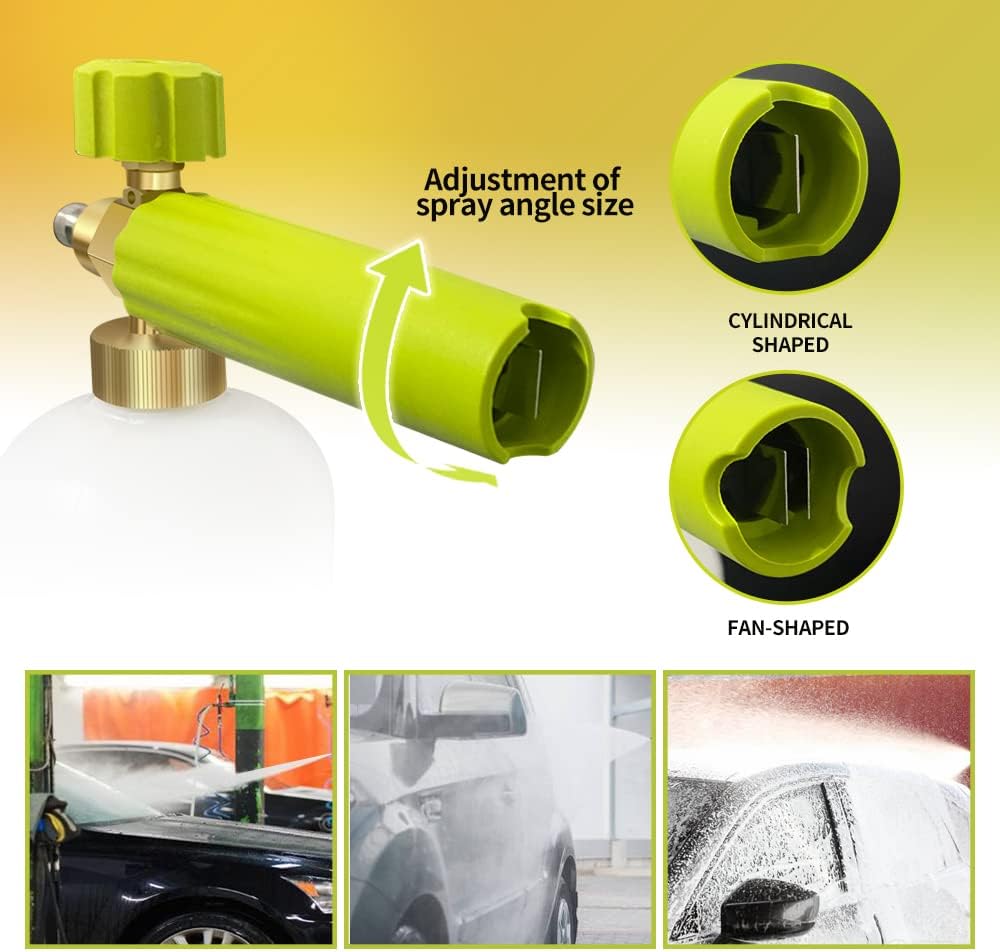 ESP Foam Cannon Snow Foam Lance Pressure Power Jet Washer Quick Release Adjustable Nozzle with 1 Liter Bottle Washing