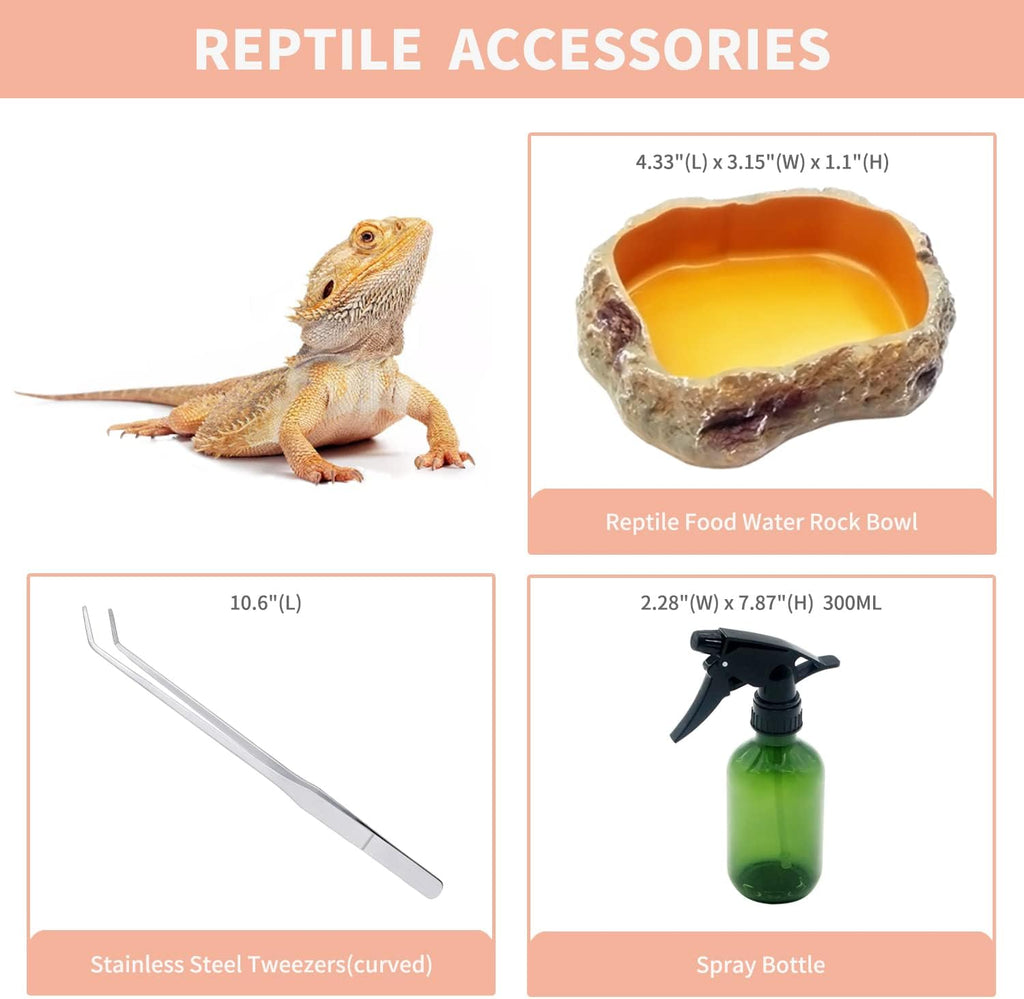 Reptile Terrarium,10 Gallon Reptile Tank 20" x 10"x 11",for Insect，Fish，Tarantula，Hermit Crab，Jumping