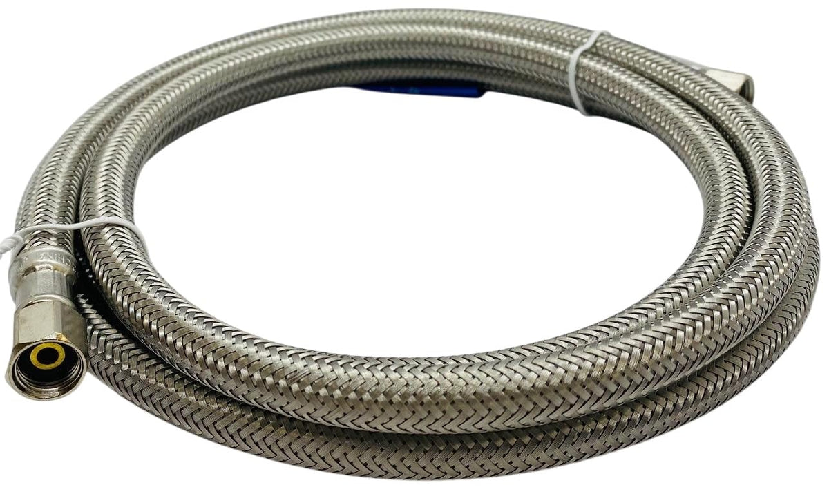 1/4" COMP X 1/4" COMP 72" Stainless Steel Hose for Refrigerators 1406RFSS