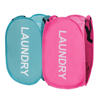 Collapsible Laundry Hamper 2 pack Mesh Pop Up Laundry Hamper with Handles, Foldable Laundry Basket for Bedroom