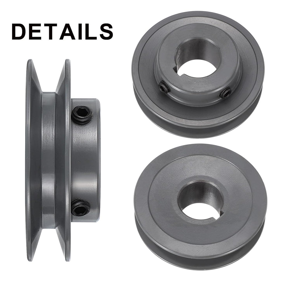 uxcell AK30-1 V-Belt Sheave 1" Bore, 3.05" OD, Single Groove Web Sheave