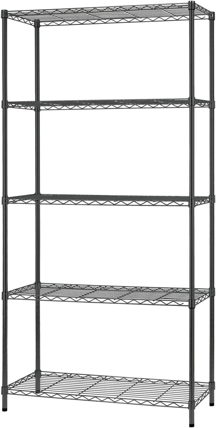 14" D×36" W×72" H Wire Shelving Unit Commercial Metal Shelf with 5 Tier Adjustable Layer Rack Strong Steel for