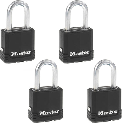 Magnum Outdoor Padlock, Heavy-Duty Keyed Lock, 4-Pack, M115XQLF | 1-7/8-inch Weather Resistant Lock Protects Outdoor