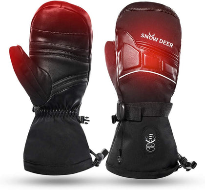 Heated Mittens for Men and Women Waterproof Ski Gloves with Touchscreen 7.4V 3000mAh Battery Gloves Electric