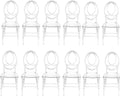 Set of 12 Clear Chiavari Chairs, Event Crystal Chairs Set