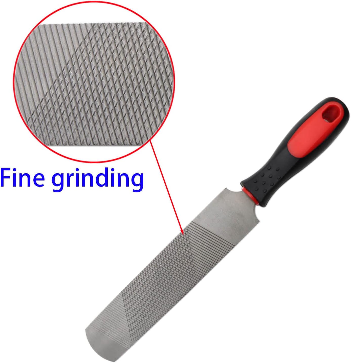 12 Inch Hoof Rasp, Horseshoe File with Rubber Handle, Carbon Steel Farrier File Tool, Suitable for