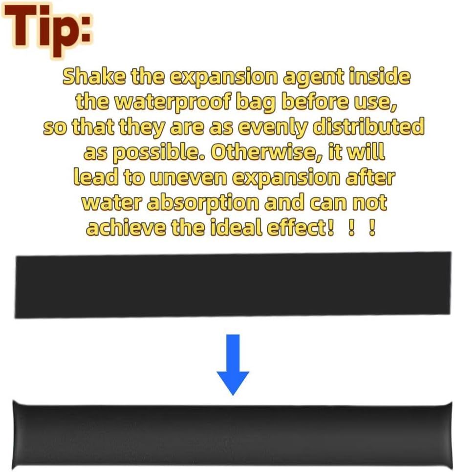 Water Barrier 5 ft x 7.8 inch Absorbent Flood Barriers Home Sandless Sand Bags for Flooding Reusable Water Absorber