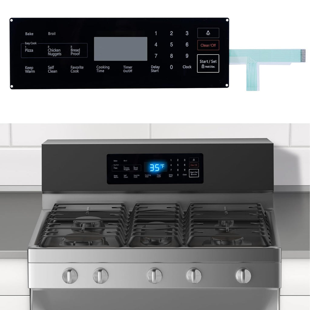 Upgrade DG34-00025A Range Membrane Switch Touchpad Compatible with Samsung Range Oven NX58F5300SS/AA, NX58F5500SB/AA, NX58F5500SS/AA, Replace AP5800759, PS8764897
