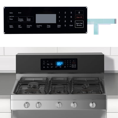Upgrade DG34-00025A Range Membrane Switch Touchpad Compatible with Samsung Range Oven NX58F5300SS/AA, NX58F5500SB/AA, NX58F5500SS/AA, Replace AP5800759, PS8764897