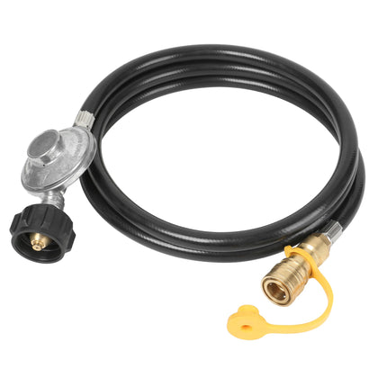 6 Feet Propane Hose with Regulator, 3/8” Female Quick Connect Disconnect x QCC1 Propane Tank for Indoor Outdoor