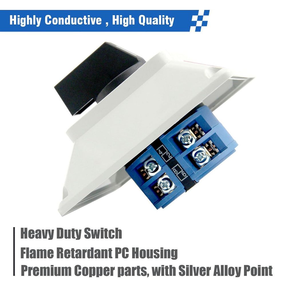 63A 660V 2 Pole Rotary Changeover Switch with Outer Box, 3 Position ON-Off-ON, 2NO 2NC 8 Terminals Universal Selector Switch for Motor Control, Electric Power Control