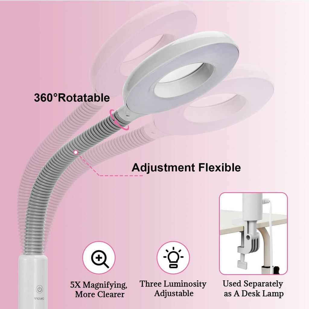 Professional Facial Steamer, 3 in 1 Facial Steamer with 5X Magnifying Lamp Hot&Cool Mist, Esthetician Steamer on