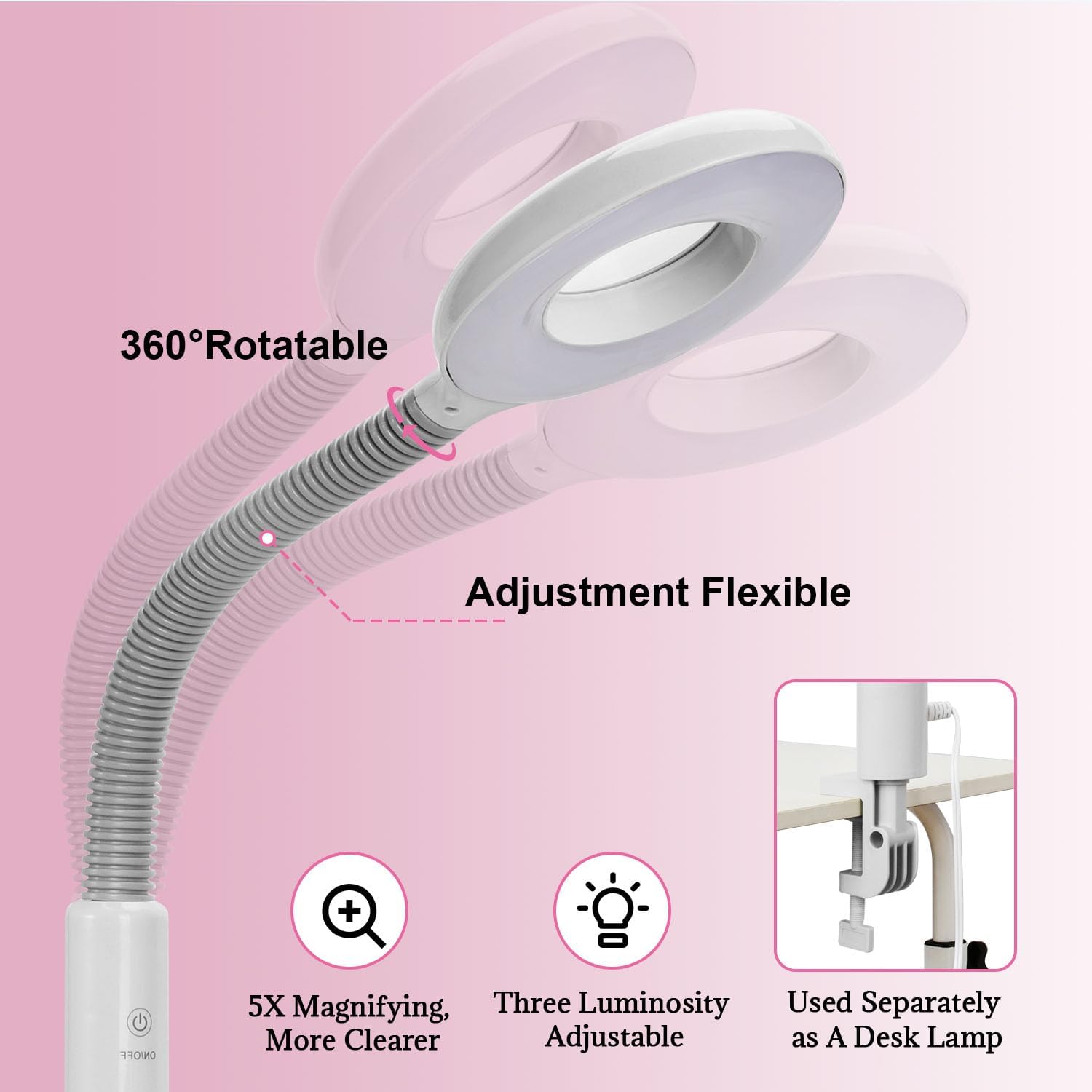Professional Facial Steamer, 3 in 1 Facial Steamer with 5X Magnifying Lamp Hot&Cool Mist, Esthetician Steamer on