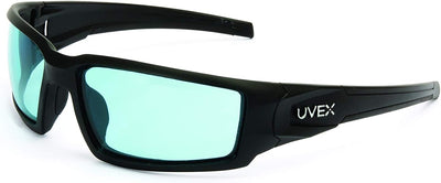 Uvex Hypershock Safety Glasses, Black Frame with SCT-Blue Lens & HydroShield Anti-Fog Coating (S2951HS)