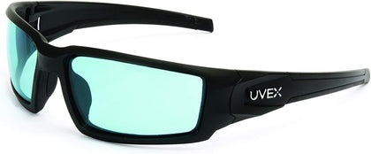 Uvex Hypershock Safety Glasses, Black Frame with SCT-Blue Lens & HydroShield Anti-Fog Coating (S2951HS)